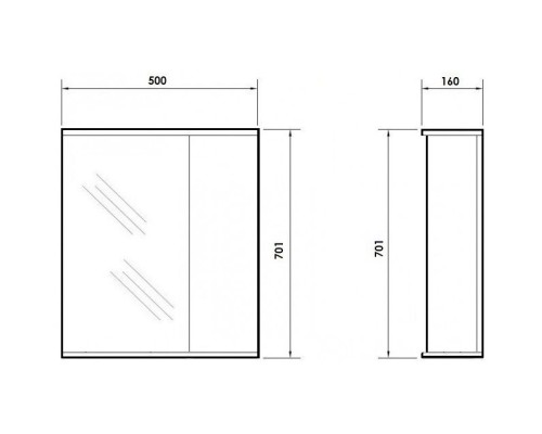 Зеркальный шкаф 50x70,1 см белый глянец Orange Роса Ro-50ZSW