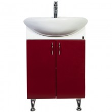 Тумба с раковиной бордо глянец 57 см Orange Кларис Kl-55TUC+RA