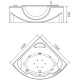 Акриловая гидромассажная ванна 150x150 см Orans 6510300