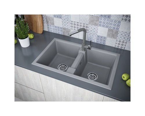 Кухонная мойка Paulmark Zwilling серый металлик PM238150-GRM Кухонная мойка Paulmark Zwilling серый металлик PM238150-GRM