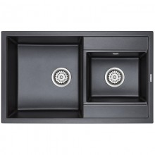 Кухонная мойка Paulmark Tandem черный металлик PM238250-BLM