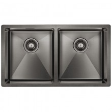 Кухонная мойка Paulmark Dopplet вороненая сталь PM507844-GM