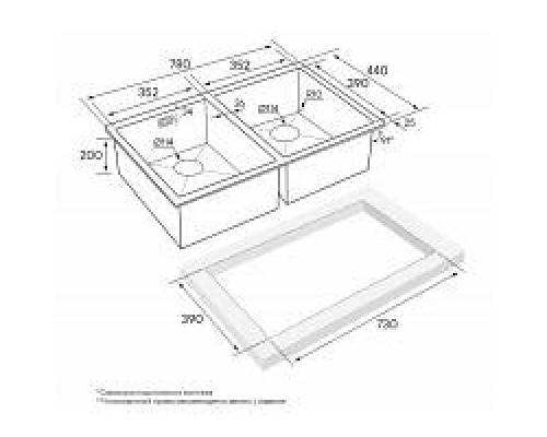 Кухонная мойка Paulmark Twin золотой матовый PM237844-BG