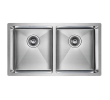 Кухонная мойка Paulmark Twin нержавеющая сталь PM237844-BS