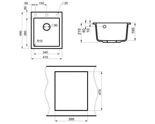 Кухонная мойка Point Динара графит PN3004GR