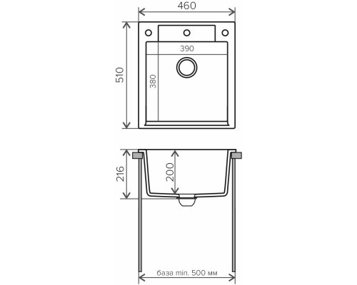 Кухонная мойка Polygran Argo-460 белый хлопок 443363