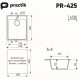 Кухонная мойка Practik бежевый PR-425-002