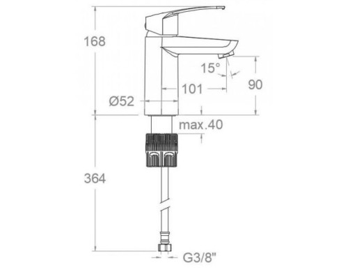 Смеситель для раковины без донного клапана Ramon Soler New Fly 570211