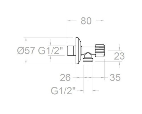 Угловой вентиль 1/2"×1/2" Ramon Soler 1289