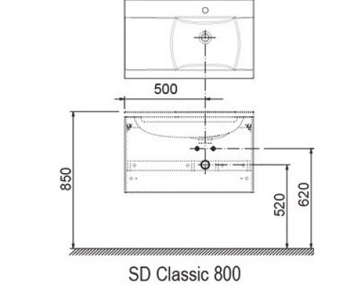 Тумба 80 см белый глянец Ravak SD Classic 800 L X000000350