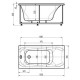 Акриловая гидромассажная ванна 150x70 см пневматическое управление стандартные форсунки Aquatek Альфа-150