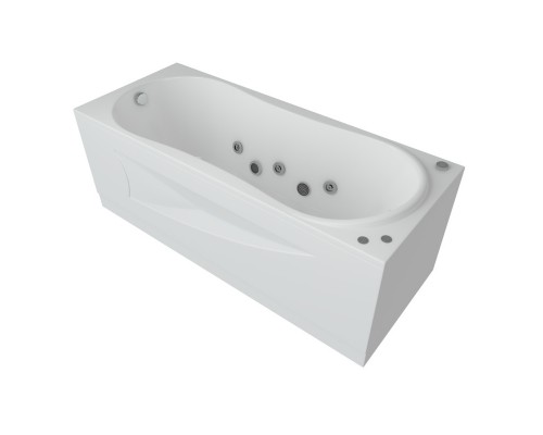 Акриловая гидромассажная ванна 150x70 см пневматическое управление плоские форсунки Aquatek Афродита-150