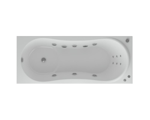 Акриловая гидромассажная ванна 150x70 см пневматическое управление плоские форсунки Aquatek Афродита-150