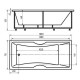 Акриловая гидромассажная ванна 160x75 см пневматическое управление стандартные форсунки Aquatek Феникс-160
