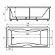 Акриловая гидромассажная ванна 170x75 см пневматическое управление плоские форсунки Aquatek Феникс-170