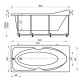 Акриловая гидромассажная ванна 180x80 см пневматическое управление плоские форсунки Aquatek Европа