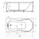 Акриловая гидромассажная ванна 180x90 см пневматическое управление стандартные форсунки Aquatek Мартиника