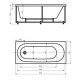 Акриловая гидромассажная ванна 170x70 см пневматическое управление стандартные форсунки Aquatek Оберон-170