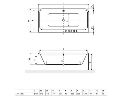 Акриловая ванна 179x84,5 см Excellent Arana WAEX.ARA180WH