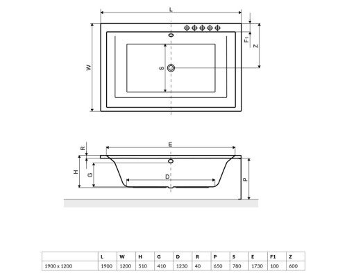 Акриловая ванна 190x120 см Excellent Crown Lux WAEX.CRO19WH Elit-san.ru