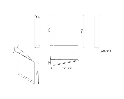 Зеркало 55x75 см белый глянец L Ravak 10° 550 X000001070