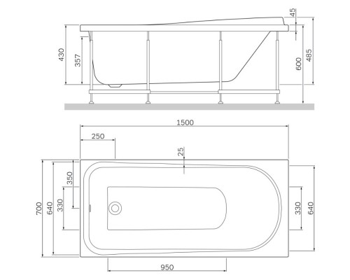 Акриловая ванна 150x70 см Am.Pm Like W80A-150-070W-A