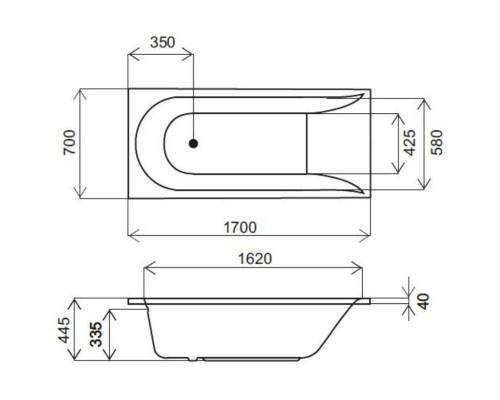 Акриловая ванна 170x70 см Am.Pm Spirit W72A-170-070W-A2