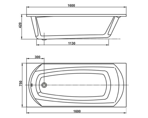 Акриловая ванна 160x75 см Vagnerplast Ebony VPBA160EBO2X-04