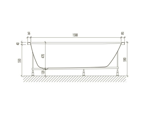 Акриловая ванна 170,4x70 см Eurolux Oliva E1017075026