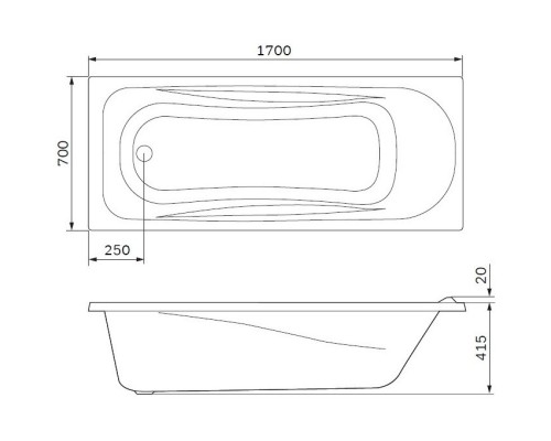 Акриловая ванна 170x70 см Am.Pm Sense New W76A-170-070W-A