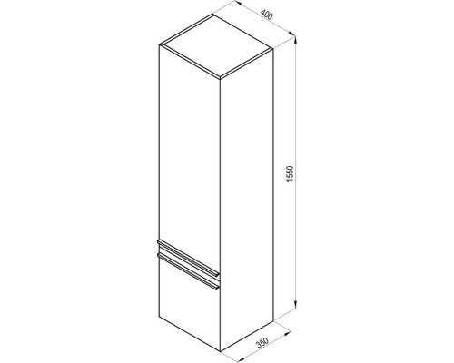 Пенал подвесной белый глянец Ravak SB Clear 400 L X000000761