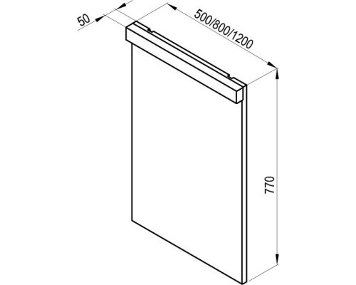 Зеркало 50x77 см белый глянец Ravak Natural 500 X000001056