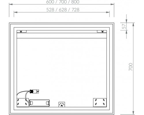 Зеркало 80x70 см Ravak Oblong I X000001564