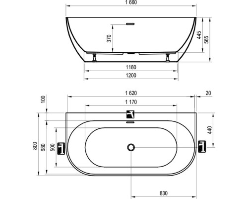 Акриловая ванна 166x80 см Ravak Freedom W XC00100024