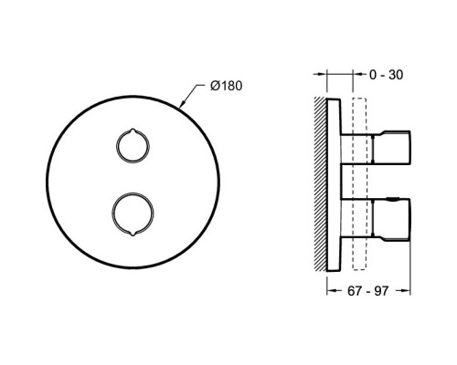 Термостат для ванны Jacob Delafon Modulo E75390-CP Термостат для ванны Jacob Delafon Modulo E75390-CP