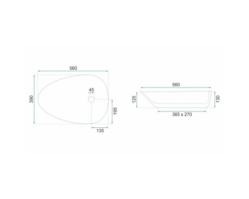 Раковина 56х39 см Rea Greta REA-U8536