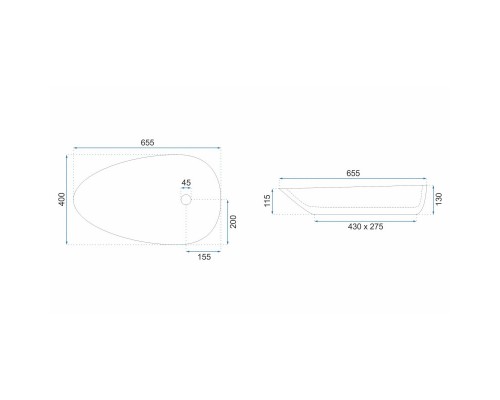 Раковина 65,5х40 см Rea Greta REA-U8537