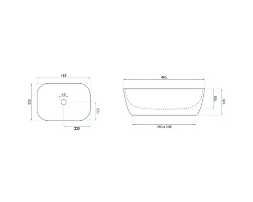 Раковина 46,5х33,5 см Rea Belinda REA-U8470