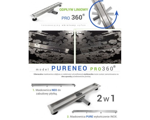 Душевой канал 700 мм 2 в 1 с основой под плитку Rea Neo&Pure Pro REA-G0901