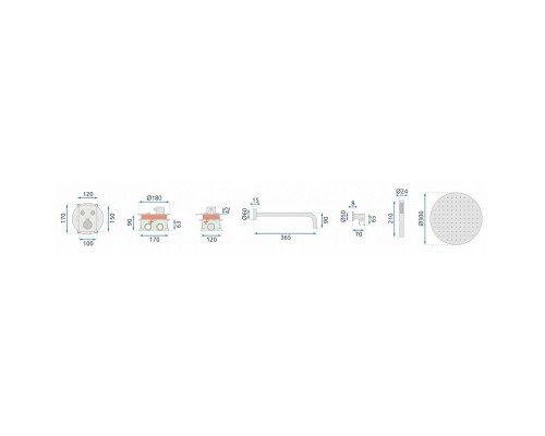 Душевой комплект 300 мм Rea Miler REA-P6713