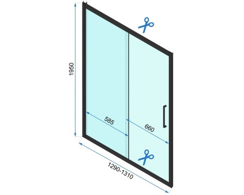 Душевая дверь 130 см Rea Rapid Slide REA-K5615 прозрачное