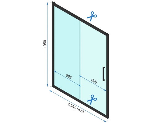 Душевая дверь 140 см Rea Rapid Slide REA-K5616 прозрачное