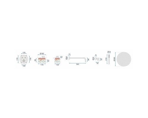 Душевой комплект 300 мм Rea Miler REA-P6613