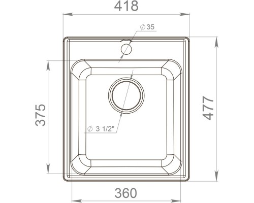 Кухонная мойка Reflection Quadra серый RF0243GR
