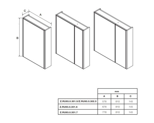 Зеркальный шкаф 57,8x81 см белый глянец L Roca Up ZRU9303015