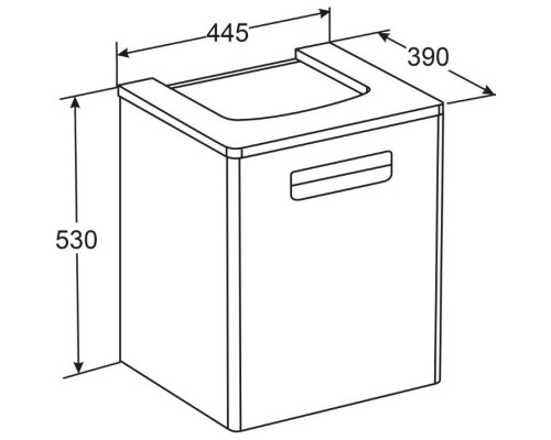 Тумба белый глянец 44,5 см Roca The Gap ZRU9302880