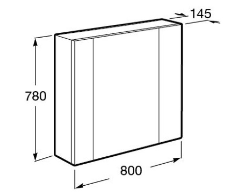 Зеркальный шкаф 80x78 см белый глянец/антрацит Roca Ronda ZRU9302970