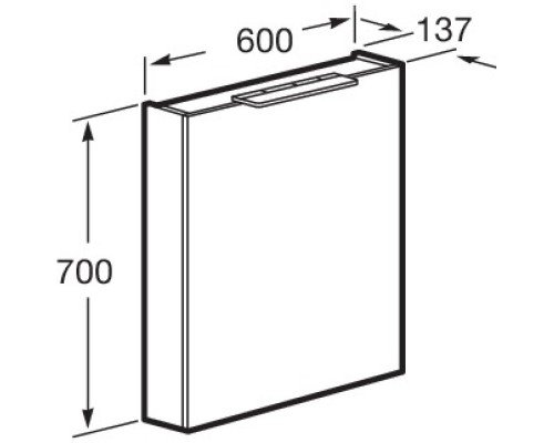 Зеркальный шкаф 60x70 см белый глянец L Roca Oleta A857645806