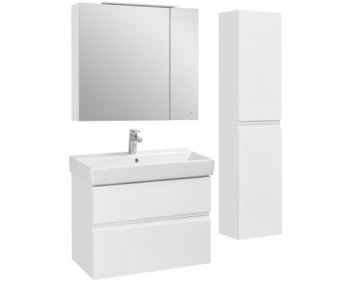 Зеркальный шкаф 80x70 см белый матовый Roca Oleta A857647501
