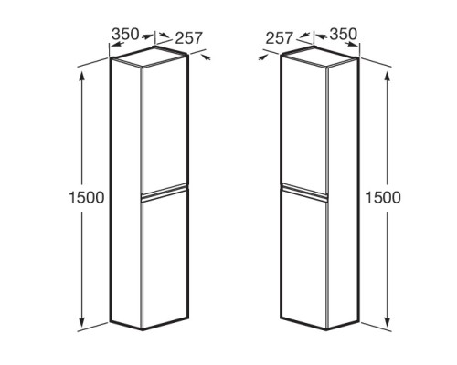 Пенал подвесной белый глянец R/L Roca Oleta A857650806